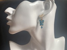 Elegante 18K vergoldete Ohrringe mit Apatit facettierten Perlen