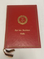 DDR Urkundenmappe /Dokumentenmappe - Rat des Bezirkes Halle / Saale  A4