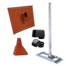 PremiumX DELUXE SAT Dachsparrenhalter 130cm Mast Dach Abdeckung Dach Ziegel rot