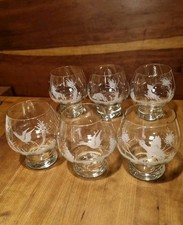6 Kristallgläser Jagdmotive