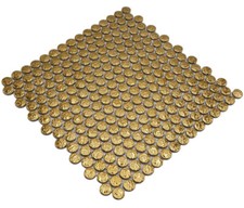 Mosaik gold Knopfmosaik Rundoptik Keramik glänzend Rund Wand Küche Bad WB10-0707
