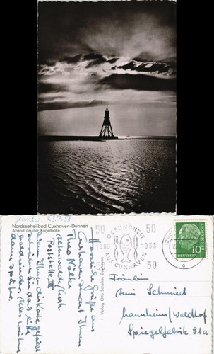 Ansichtskarte cuxhaven abend - ansichtskarte,