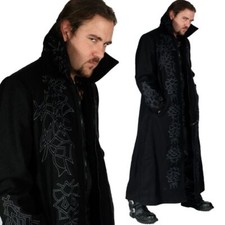 Gothic Mantel Underworld schwarz mit Stickerei