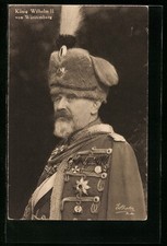 Ansichtskarte König Wilhelm II. von Württemberg in Husarenuniform mit Kolpak 