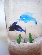 Glasdelfin 2 Delfine Fische auf Draht Aquarium deco Glasfiguren Glas Ballon