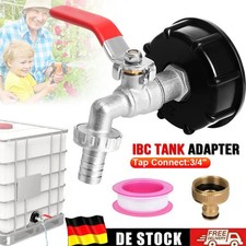 IBC Adapter mit Kugelhahn 3/4" Regenwasser 1000L Container Wassertank Kanister