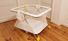 Polini Kids Laufgitter Laufstall Reisebett tragbar/klappbar weiß gelb Neuwertig