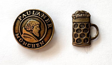 Bier Pin-Set Altmessing Paulaner Logo München als Nadel - Bierkrug als Pin