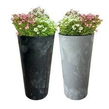2in1 Blumentopf mit Einsatz Blumenkübel Übertopf Pflanzentopf Beton-Optik