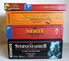 5 x Die Siedler von Catan Basis Holz Städte Ritter Sternenfahrer Kartenspiel Wür