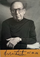 Georg Kreisler signiert Karte Original Unterschrift Signatur Autogramm Signed