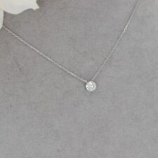 Wert 1170 € Solitär Brillant Anhänger mit Kette (0,21 carat) 18 Karat Weiß Gold