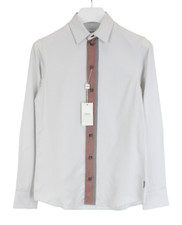 ARMANI COLLEZIONI Hemd Herren XXS Knopfleiste Grau Weiter Kragen Freizeit