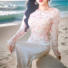 Damen Langarmshirt Transparent