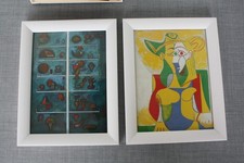 3 Bilderrahmen weiß Picasso Miro Klee Kunst Postkarten Hängen Stellen ca22x28 cm