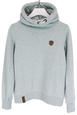 Naketano Kapuzenpulli Damen Groß Pullover Mischung Riemen Leder Flicken