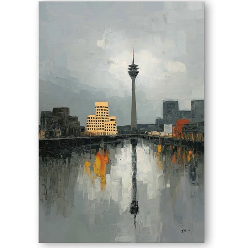 Düsseldorf skyline gemälde - düsseldorf,