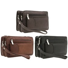 Herren echt Leder Handgelenktasche Herrenhandtasche Reise Klein Dokumententasche