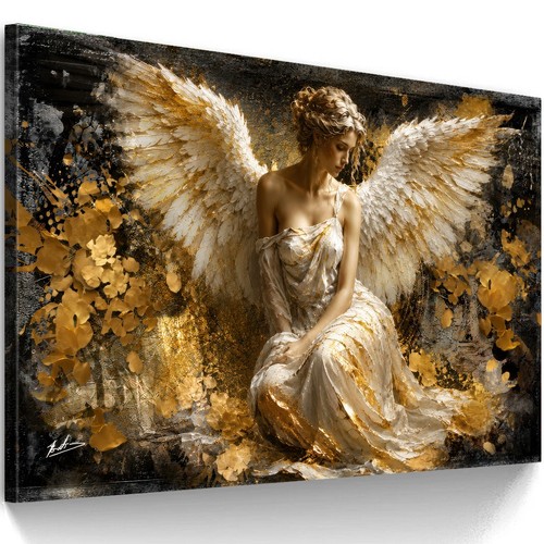 Gold engel wandbild - gold, xxl