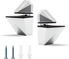 Glasregal Halterung 2st Einstellbar Glasklemme Silber Wandmontierter Glasaufsatz