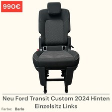 Neu Ford Transit Custom 2024 Sitz mittlere Reihe Einzelsitz Links Barlo