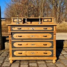 Kommode Anrichte Schubladenschrank mit Aufsatz lackiert schwarz antik vintage