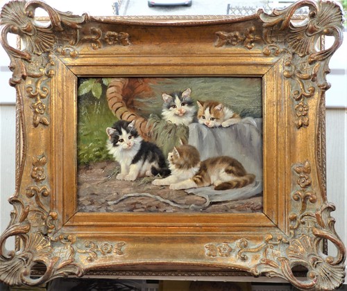 ölgemälde auf holz katzen - holz,