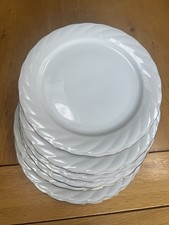 5 x Winterling Roslau Bavaria 24,5 cm weiß Speiseteller Goldrand 