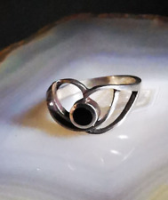 Ring Silber 925 Onyx durchbrochen asymmetrisch 17,5 mm anmutig verspielt fein