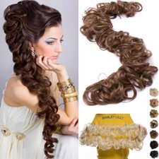 Dick Echt wie Echthaar Dutt Lockig Hair Messy Bun Scrunchies Extensions Haarteil