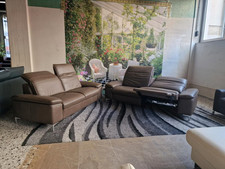 Polinova Sitzgruppe (3-Sitzer, 2,5-Sitzer) N2883 Echtleder Cloudy stone, Leder