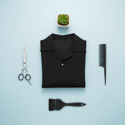 Friseurschürze mit hemdkragen - friseurschürze,