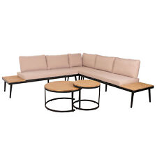 B-Ware Garten-Garnitur MCW-H54c, Akazie Holz Stahl, hellbraun, Kissen beige