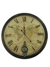 Welt Uhr Wanduhr Holz mit