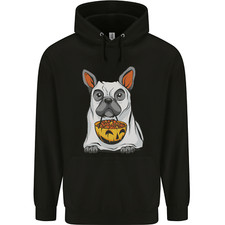 Französische Bulldogge Geist Hund Halloween Herren Kapuzenpullover