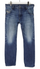 Diesel Krooley Regular Slim-Carrot 0823G Herrenjeans W32/L30 Neu Whiskers Blau