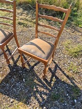 1 /2 Stuhl Esszimmerstuhl Küchenstuhl Holz Buche massiv  50er Jahre Federkern