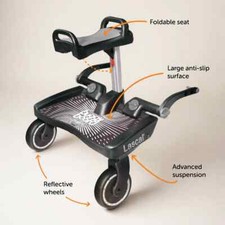 Lascal BuggyBoard Maxi+ Black mit grauem Sitz - Das perfekte Mitfahrbrett/KiddyB