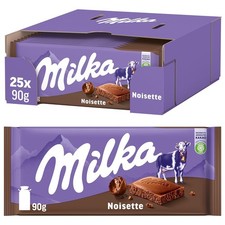 Milka Noisette Alpenmilch-Schokoladentafel zart-cremiger Haselnussfüllung 25x90g