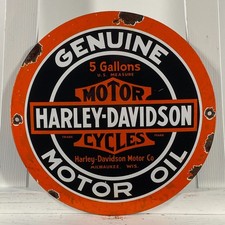 Harley-Davidson Emailschild - Ø 30 cm (11,8") - seltene alt aussehende...