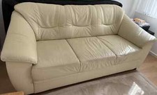 3-Sitzer Sofa aus NaturLEDER®, Creme – sehr guter Zustand – Oster-Angebot