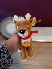 Original Reh "Lauras Stern" von STEIFF, mit Knopf, Fahne & Schild