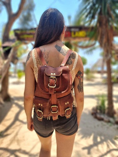 Leder rucksack tasche - rucksack,