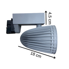 STROMSCHIENENSTRAHLER - Spot, MAX FRANKE - BELLA110 LED - GRAU - 3 PHASENSCHIENE