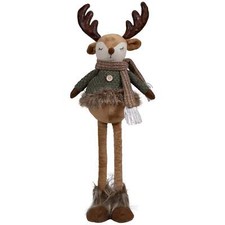 Hirsch Deko Figur 48cm groß stehend Rentier Elch Weihnacht Winter braun grün