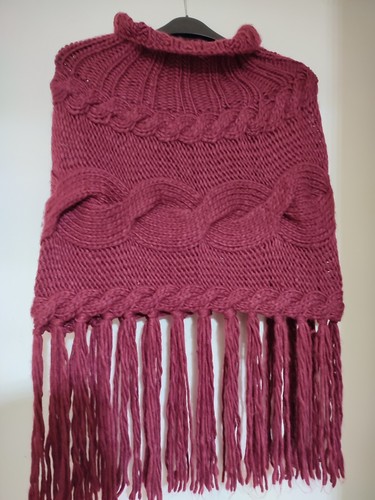 Strick poncho bordo farbe - strick,