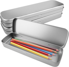 3st Stiftebox Metall 20x63x23cm Klappdeckel Aufbewahrungsbox Blechdose