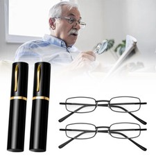 2x Lesebrille mit Clip und Etui Lesehilfe Brille für Damen Herren kompakt DE