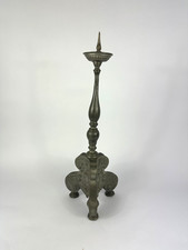 Antiker Barocker Leuchter Zinn Kerzenhalter Kerzenleuchter Ständer Altar Kerzen