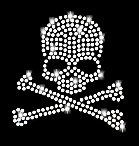 Strasssteine totenkopf 6cm - strasssteine,